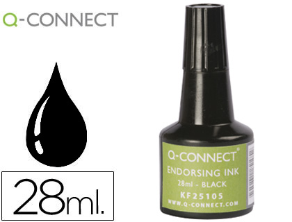 Frasco tinta tampón Q-Connect negro 28 ml.